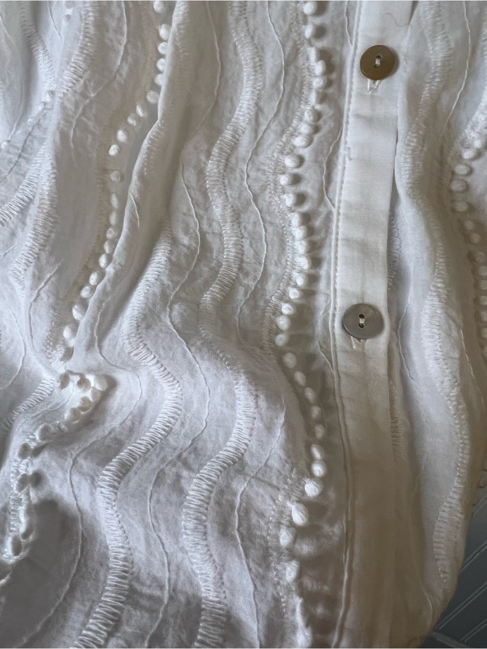 Like New- Draper James White Embroidered Button-Front Blouse. Size XXL - Picture 4 of 9